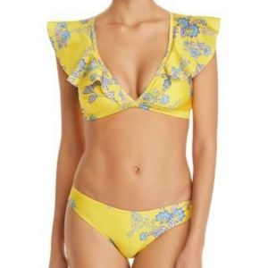 Sam Edelman Yellow Floral Bikini M